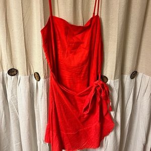 Red Tie Front Dress